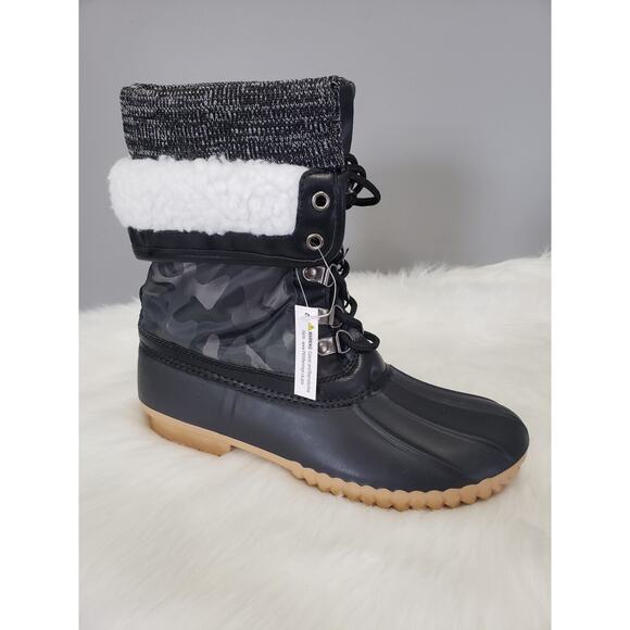 NEW Henry Ferrera Army Grey Camo Boot Duck Mission 52 Women Size 8 Rain Combat - Picture 3 of 9